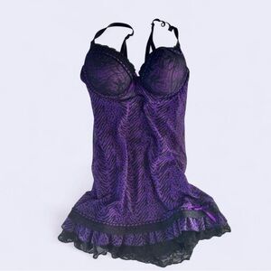 Elegant Purple Lace Chemise